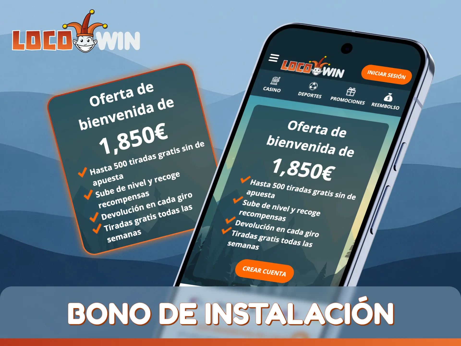 Reclama tu bono de instalación después de configurar la aplicación LocoWin hoy.