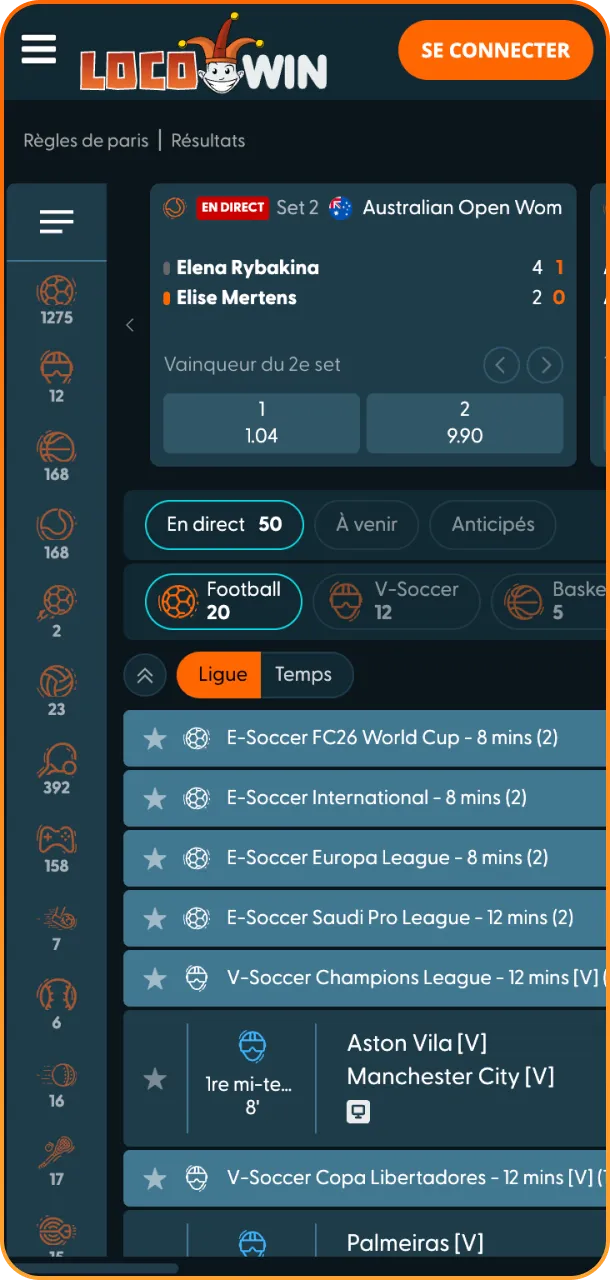 Pariez dès maintenant sur votre équipe préférée chez Locowin.