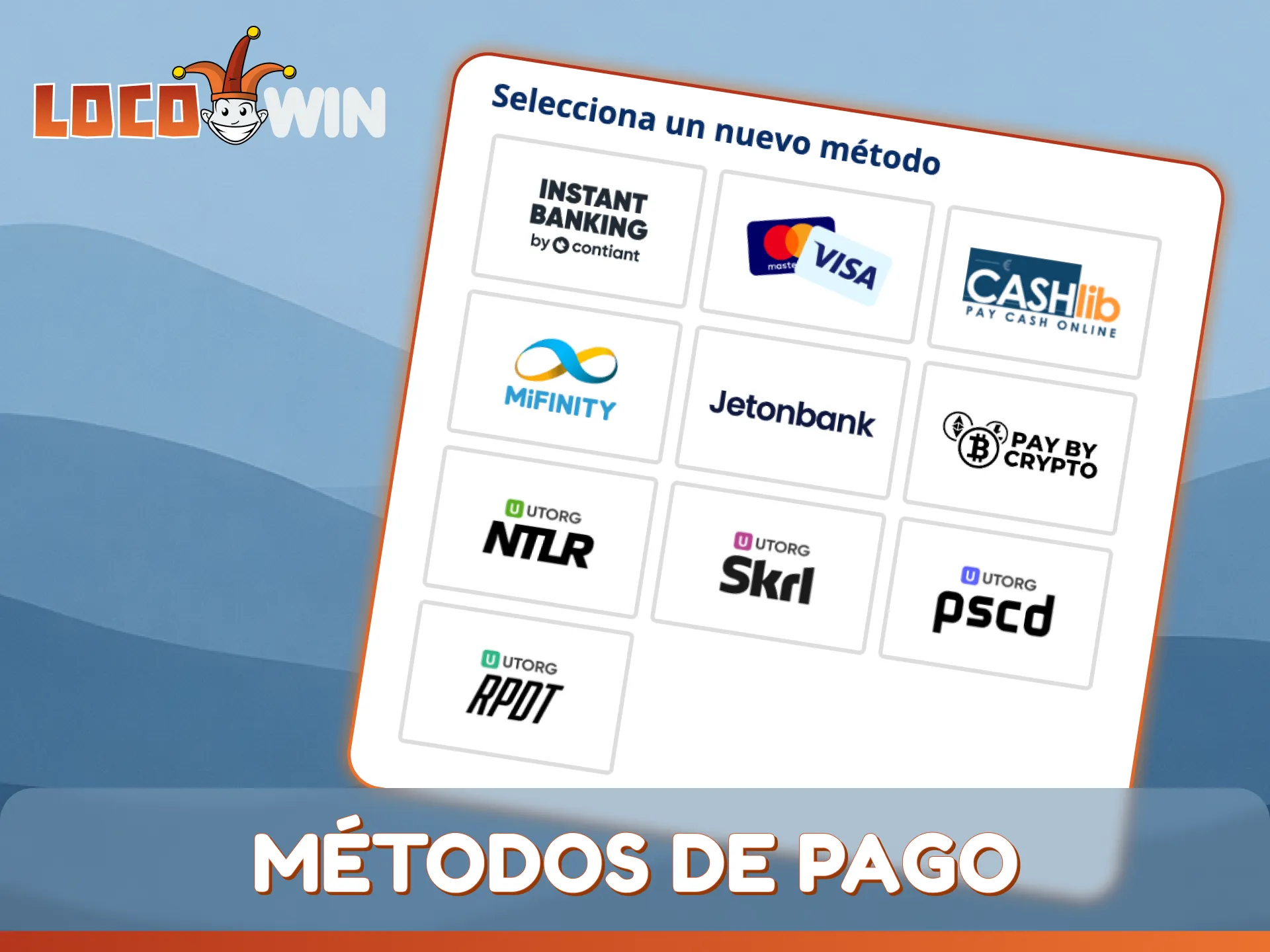 Consulta la variedad de métodos de pago móvil de LocoWin para transacciones rápidas.