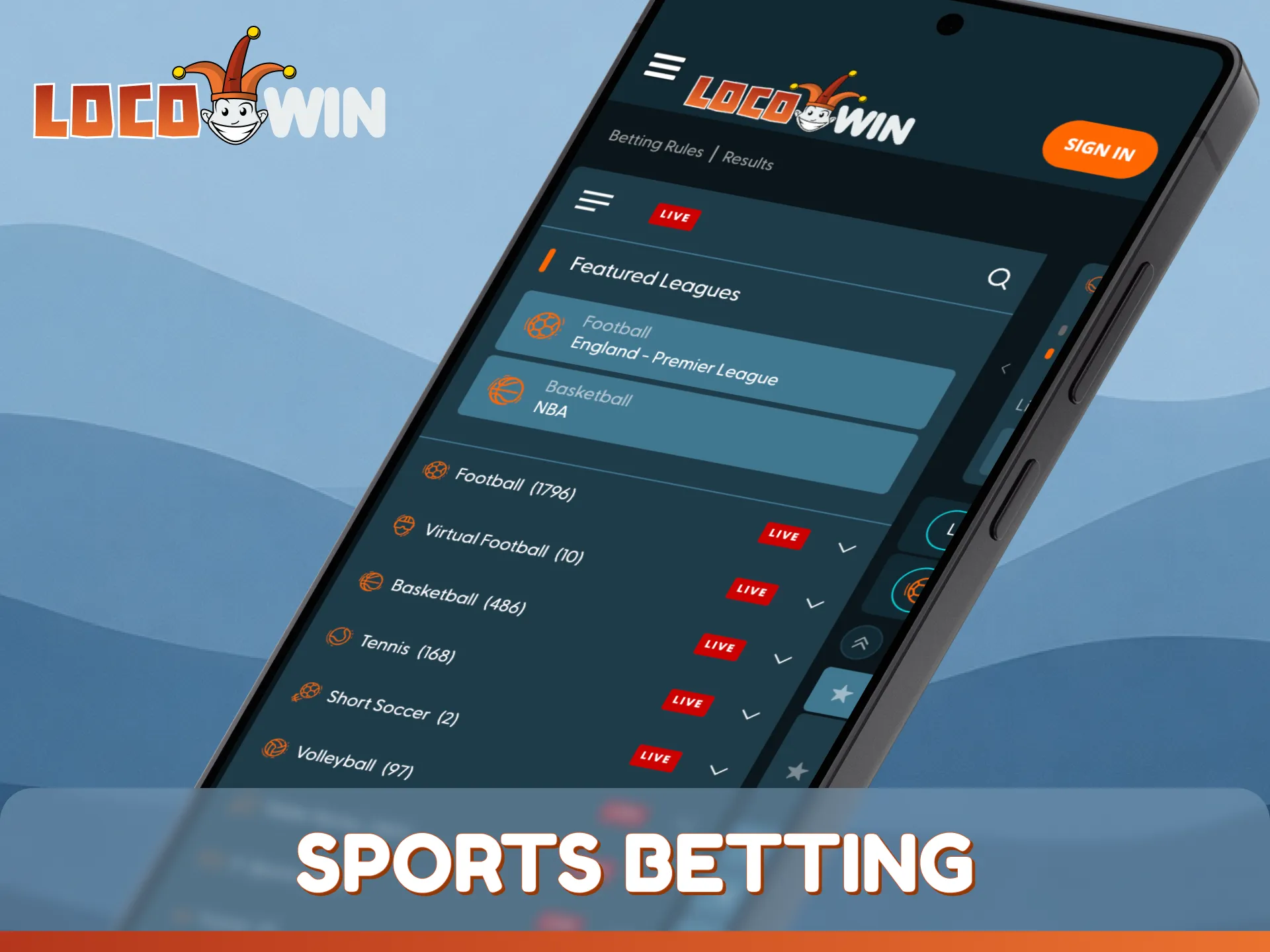 Place bets on your favorite teams with the LocoWin sports betting app.