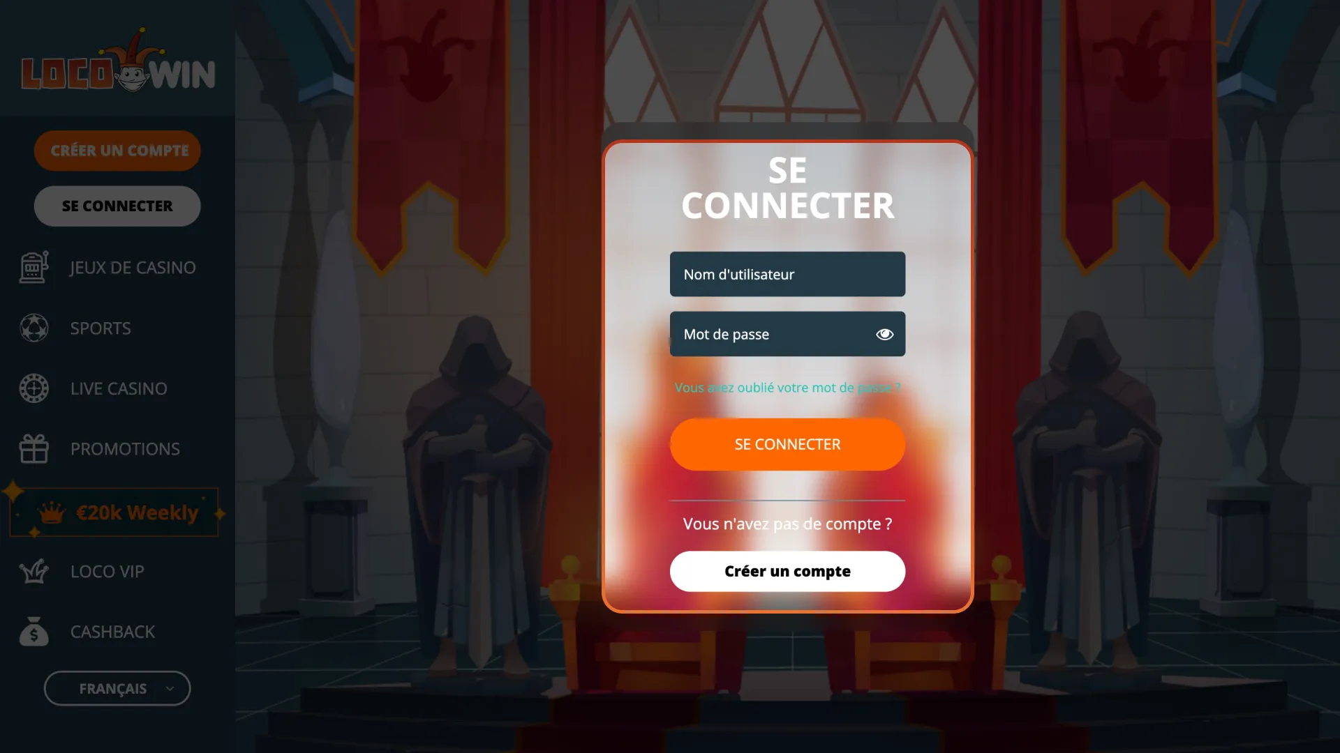 Accédez à l'espace membre et connectez-vous à votre compte LocoWin.