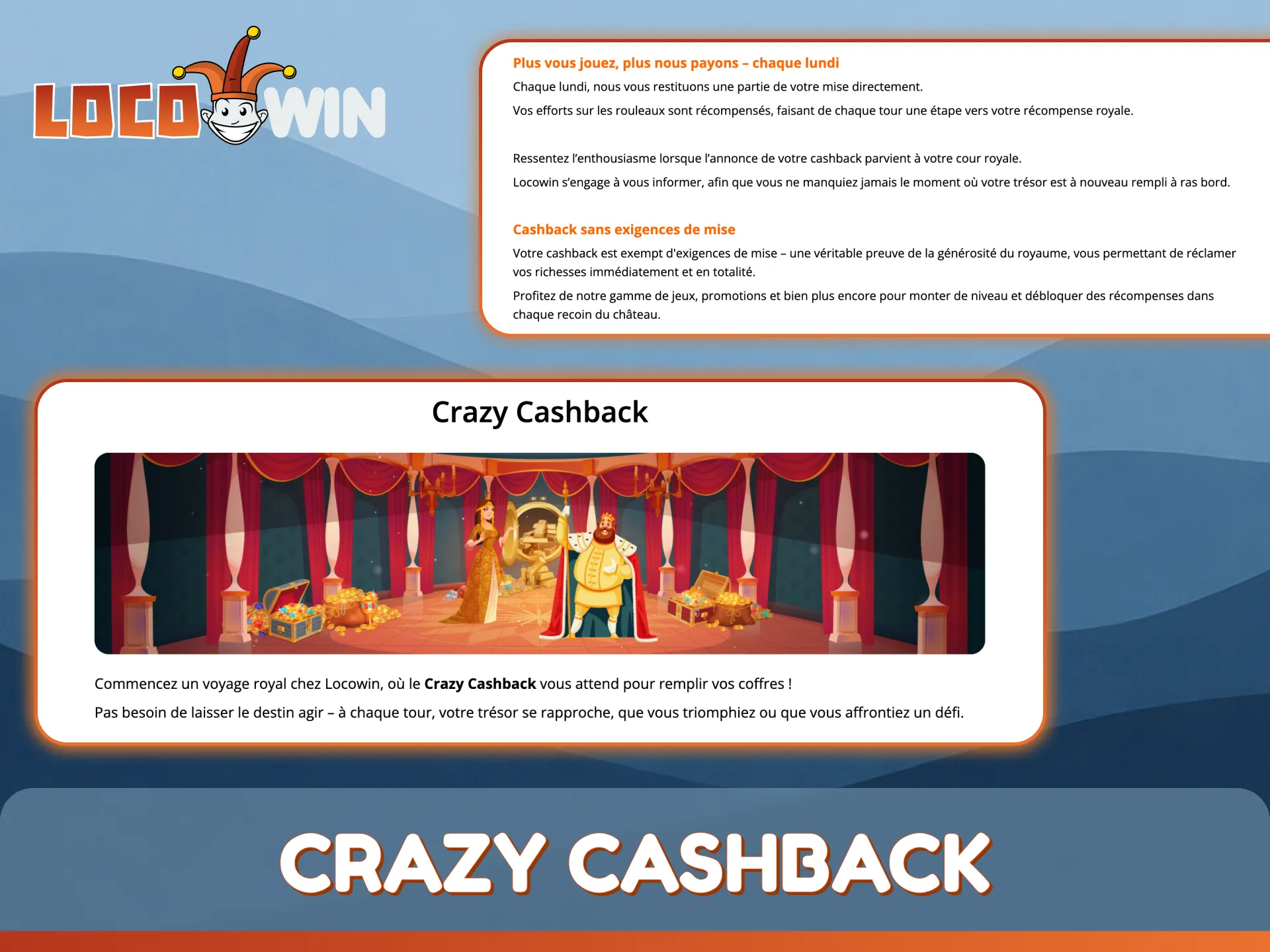Bénéficiez d'un cashback exceptionnel sur vos pertes en jouant sur LocoWin.