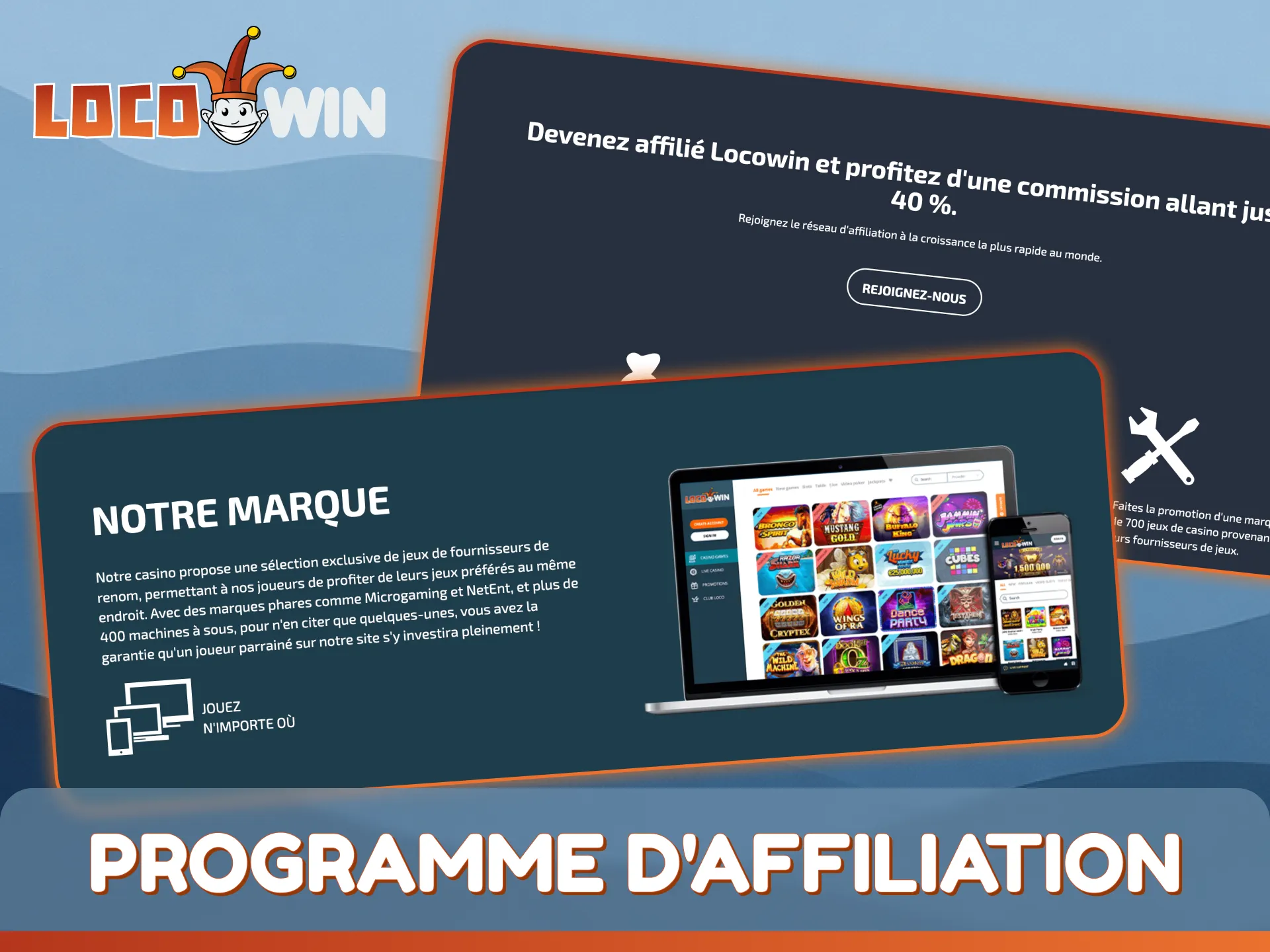 Inscrivez-vous au programme d'affiliation LocoWin et gagnez de superbes commissions.