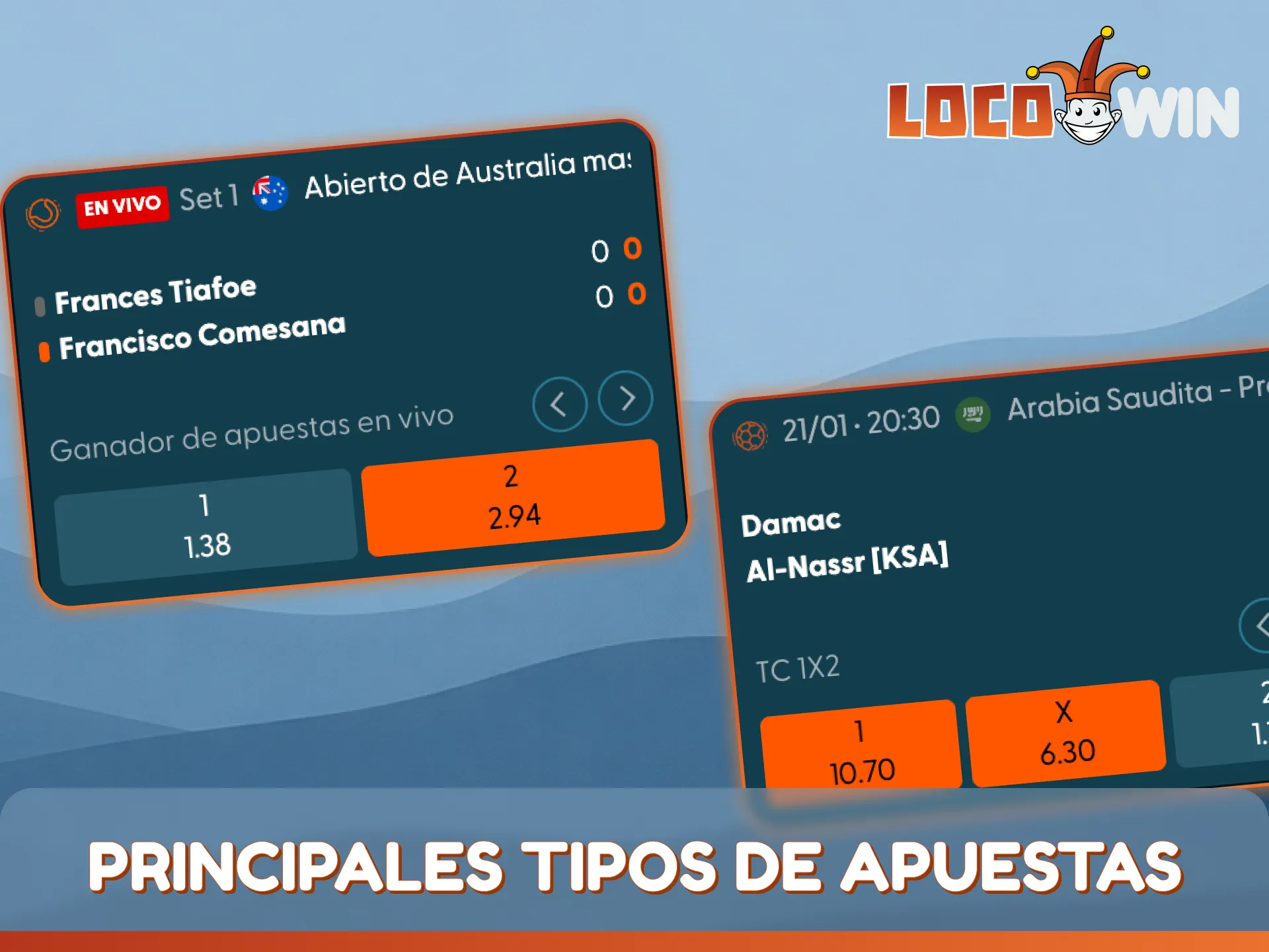 Conozca los principales tipos de apuestas en LocoWin para deportes.