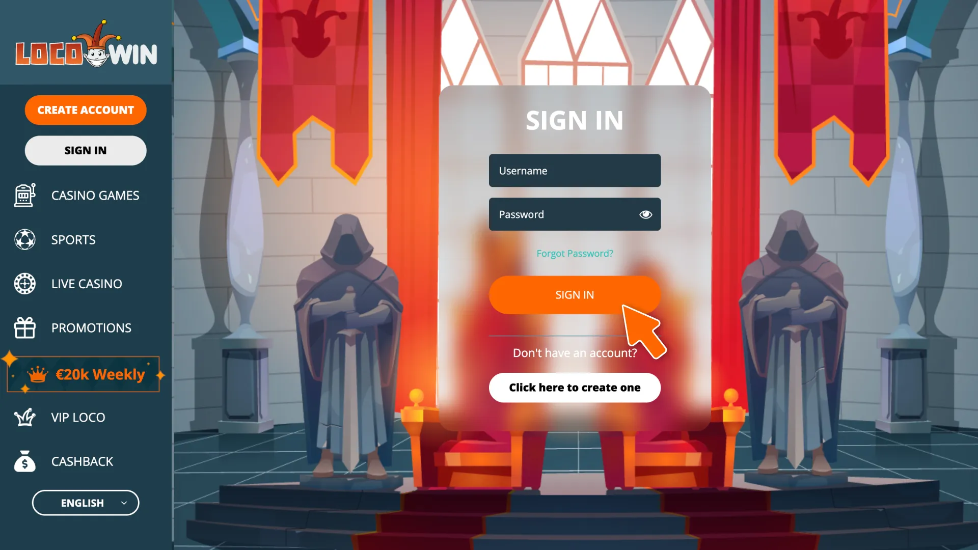 Log in to your account to access exclusive LocoWin promotions.