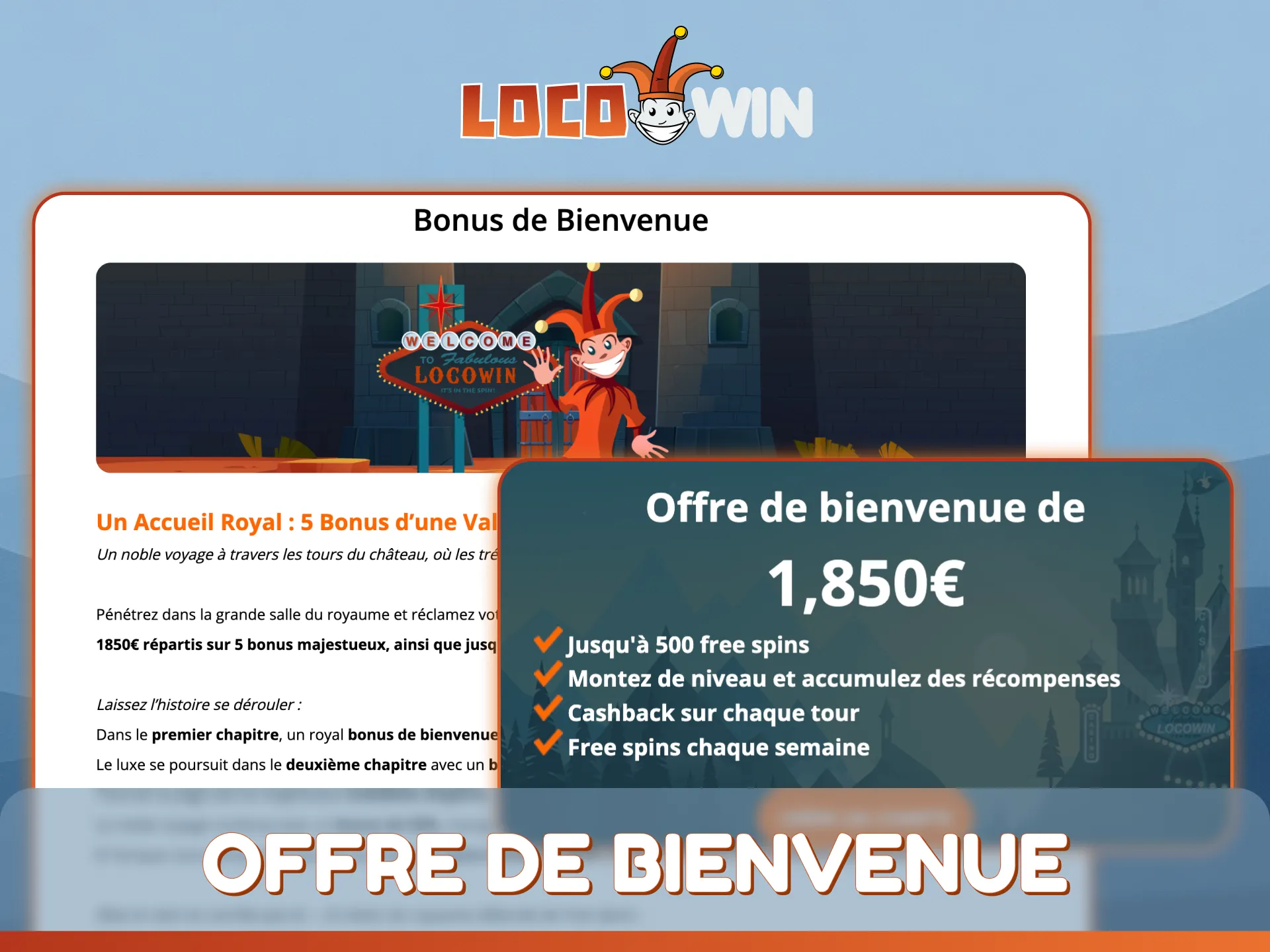 Débloquez l'offre de bienvenue LocoWin pour les nouveaux joueurs et commencez à gagner.