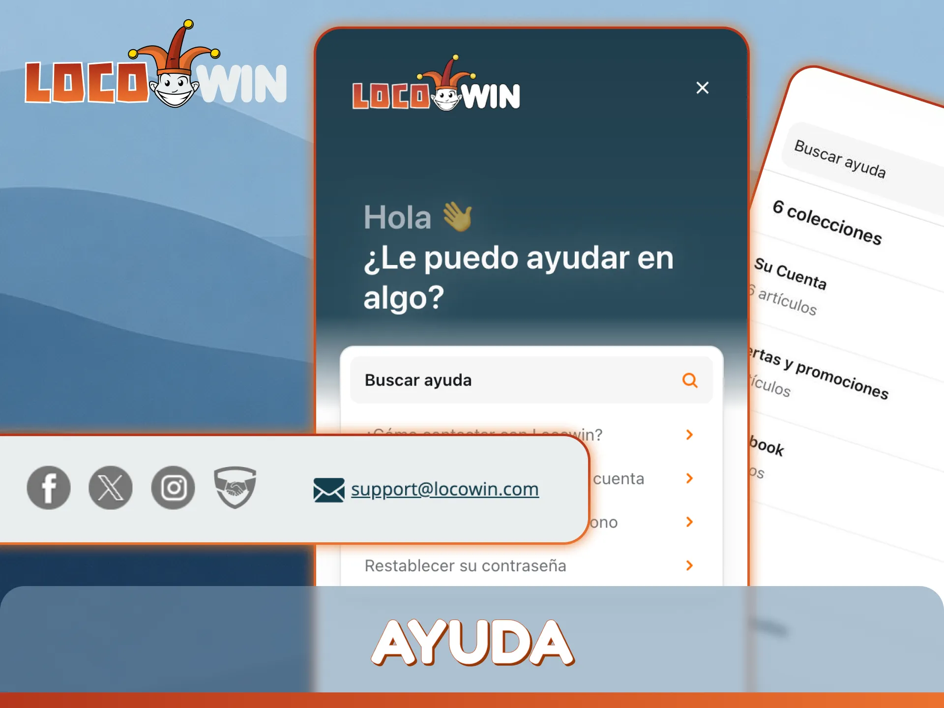 Comuníquese con el equipo si necesita ayuda para iniciar sesión o registrarse en LocoWin.